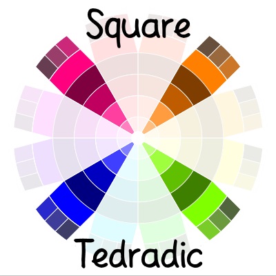 color wheel - square tedradic color scheme | delightfulpaths