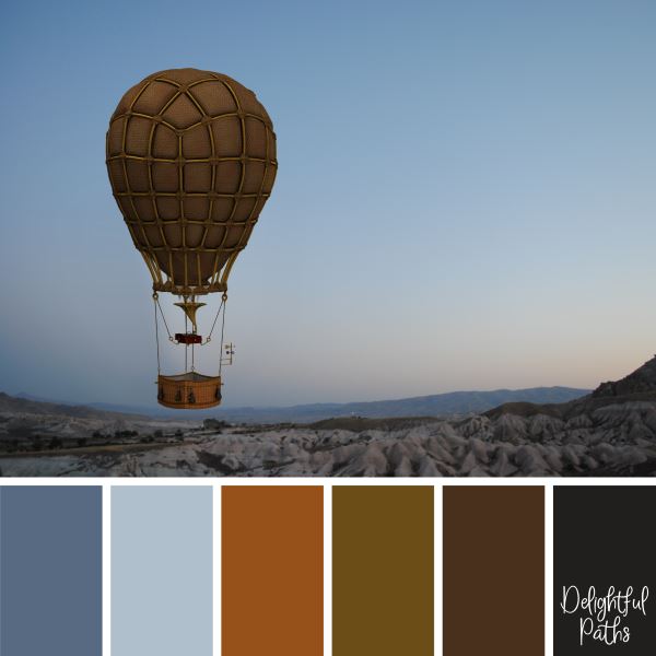 Leather Hot Air Balloon steampunk color palette DelightfulPaths.com