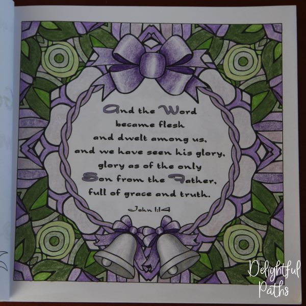 Christmas adult coloring book from Delightful Paths John 1-14