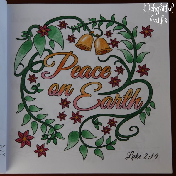 Christmas adult coloring book from Delightful Paths Luke 2-14