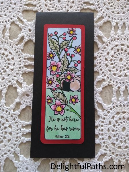 Easter coloring bookmark long skinny card DelightfulPaths