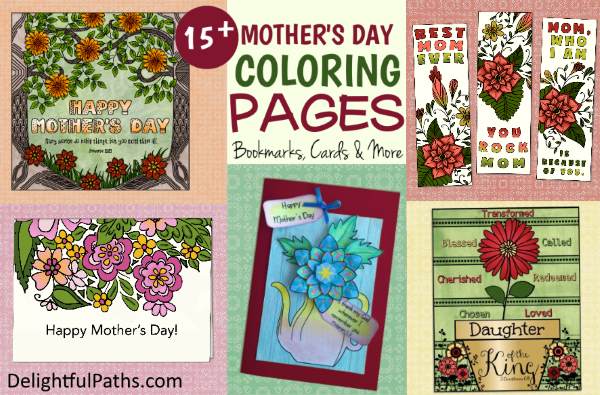 mothers day printable coloring crafts roundup DelightfulPaths