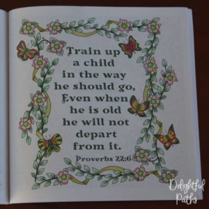 Proverbs adult coloring book from Delightful Paths Proverbs 22:6 NASB