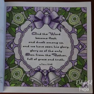 Christmas adult coloring book from Delightful Paths John 1-14