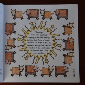 Christmas adult coloring book from Delightful Paths Luke 2-8-9 NLT