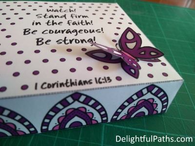 Stand Firm Coloring Craft Gift Box - attach butterfly - DelightfulPaths