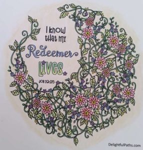 my redeemer lives coloring page job 19 colored DelightfulPaths