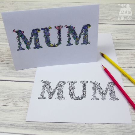 Mothers Day Printable Coloring Craft - card from muminthemadhouse DelightfulPaths