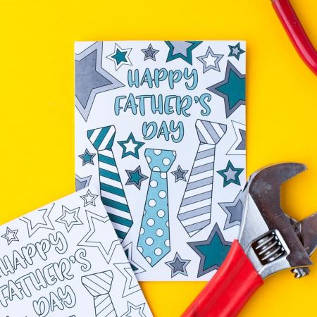 Fathers Day Printable Coloring card from sarahrenaeclark DelightfulPaths