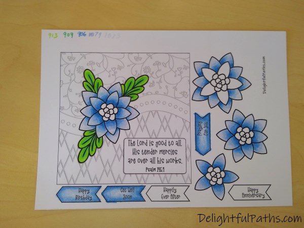 Psalm 145 Easy 3D Flower Card Coloring Page - Delightful Paths