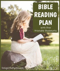 Horner Bible Reading Plan instructions with free printable watercolor floral Bookmarks DelightfulPaths