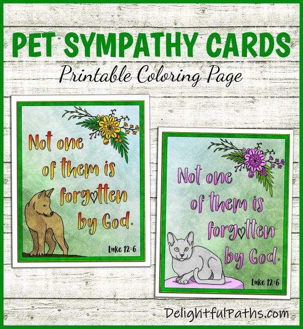 Download Printable Pet Sympathy Cards - Delightful Paths