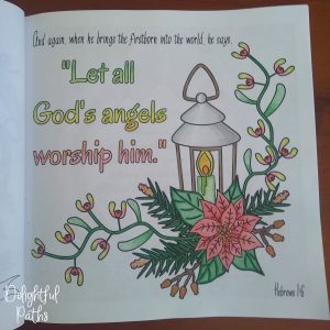 Christmas adult coloring book from Delightful Paths Hebrews 1-6