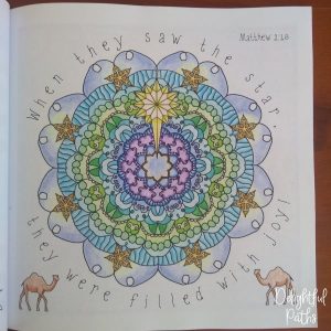 Christmas adult coloring book from Delightful Paths Matthew 2-10