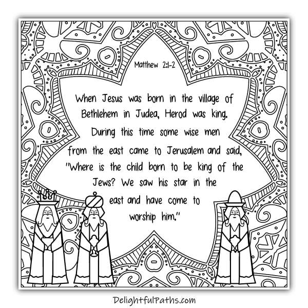 Delightful Paths Adult Bible Coloring Book – Christmas - Delightful Paths