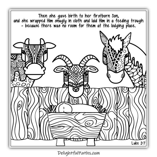 Delightful Paths Adult Bible Coloring Book – Christmas - Delightful Paths