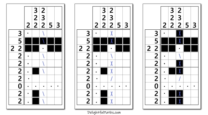 How to solve a nonogram step by step